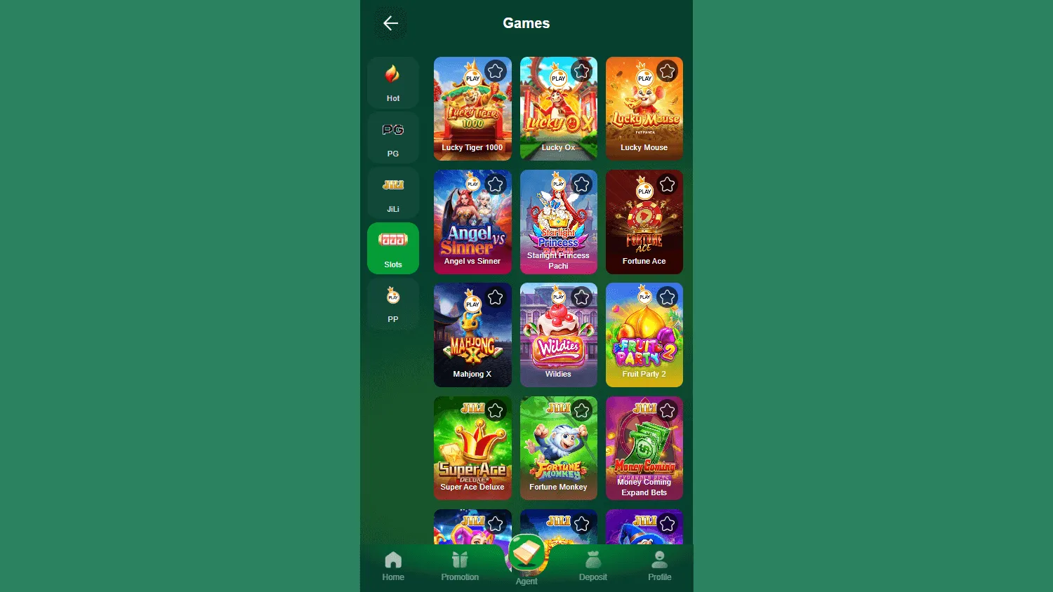 Bethall Casino desktop casino collection with slots, table games and live casino categories